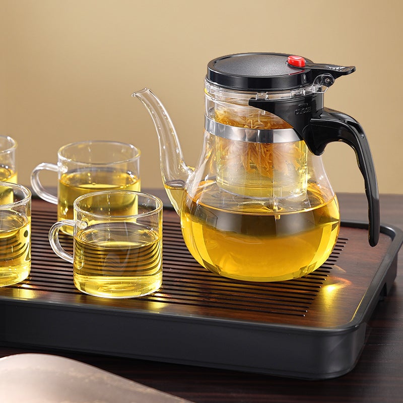 High Temperature Resistant Glass Teapot Heatable Flutter Cup Tea Separation Artifact Household Teapot Office Tea Set - Image 2