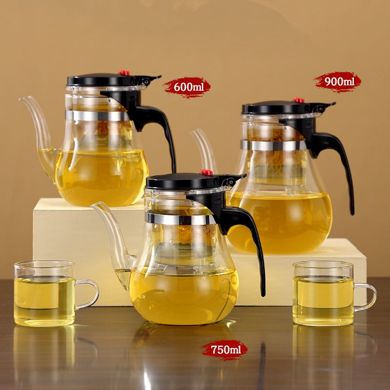 High Temperature Resistant Glass Teapot Heatable Flutter Cup Tea Separation Artifact Household Teapot Office Tea Set - Image 4