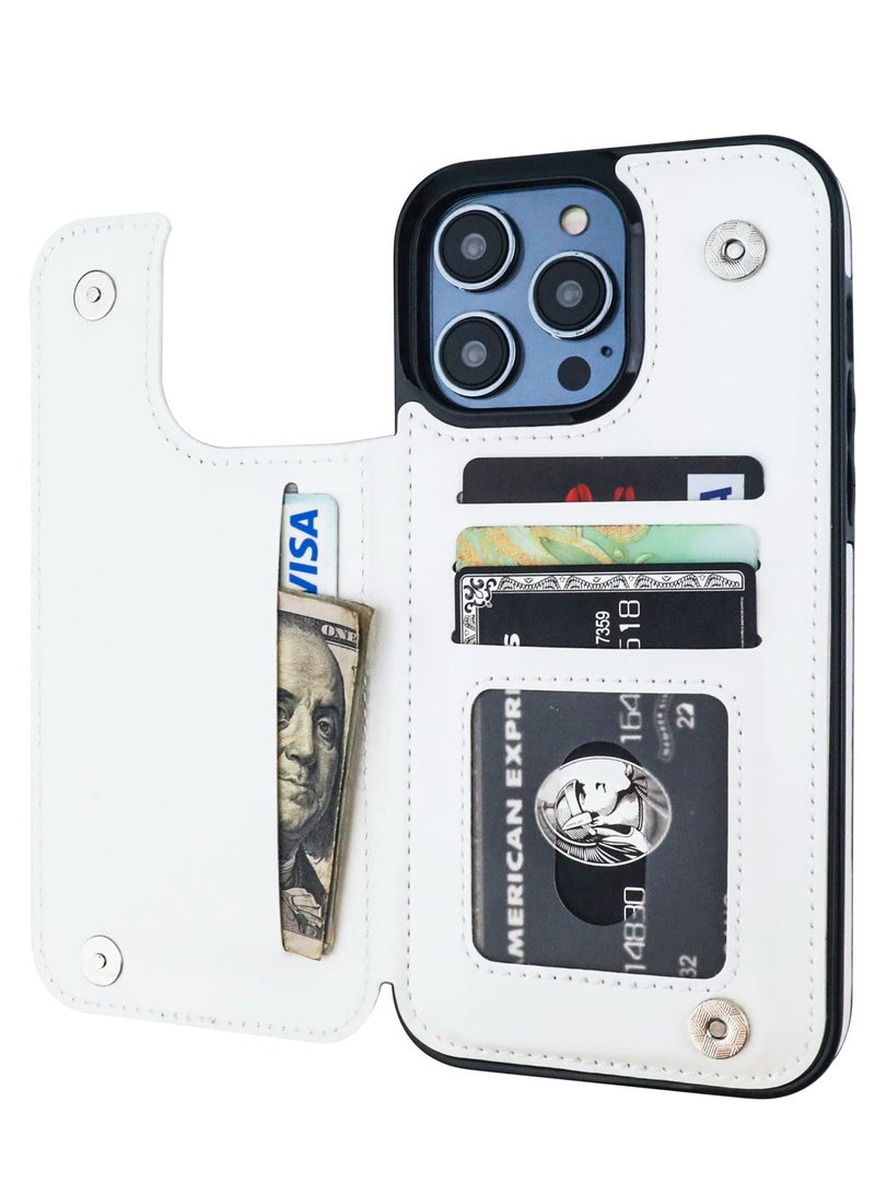 KASTWAVE Wallet Case for iPhone 14 Pro Max Case with Card Holder, Fine Hole Camera Protect, Drop Protection, Wallet Phone Case Flip Leather Cover Men Women - Image 1