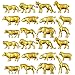 Deekin 24 Pcs Gold Plastic Animal Figurines Toys Zoo Safari Animals Figures Safari Figurines Decor Mini Jungle Cake Toppers for Themed Birthday Party - Image 3