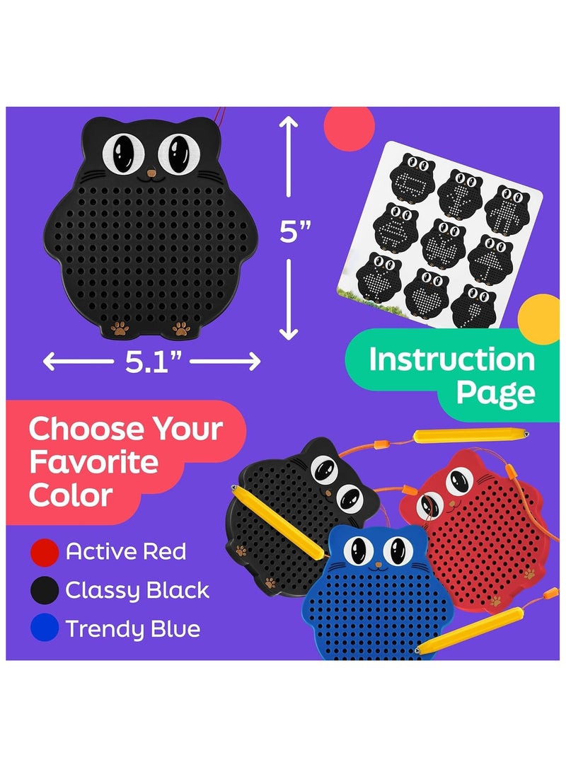 لياوسيسي لوحة الرسم المغناطيسية للأطفال مع قلم قلم وخرز مغناطيسي مغلق بالكامل حسي لطيف شكل بومة المغناطيس لوحة مغناطيسية لعبة الكمبيوتر اللوحي كهدية عيد ميلاد أنشطة السفر على الطريق أساسيات تنمية الدماغ للأطفال الصغار الأولاد والبنات - Image 4