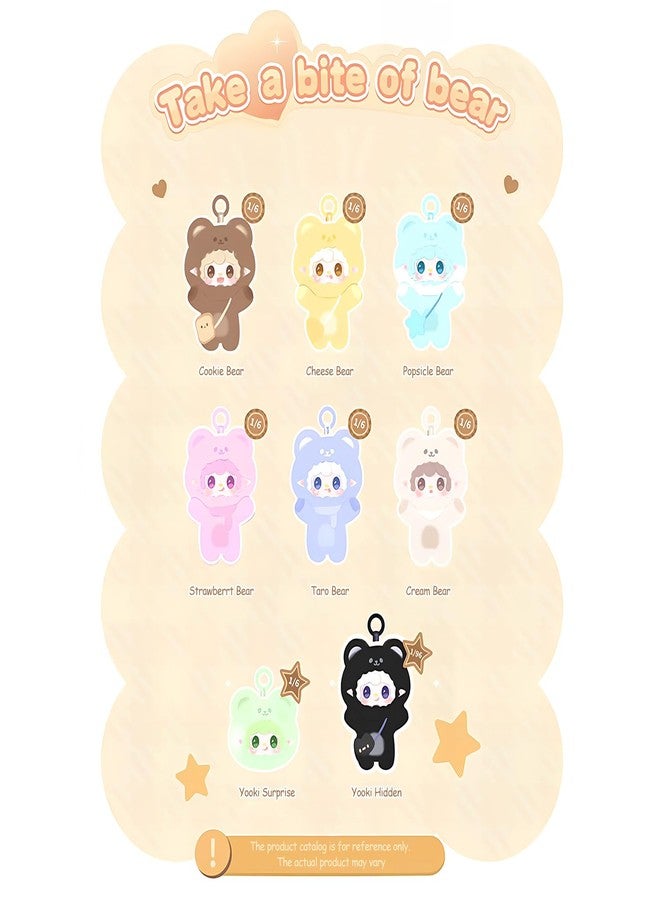 MTNSPTCR Yooki Take a Bite of Bear Series Plush Blind Box 1 PCS- Cute Vinyl Face Random Design Action Figures, Collectible Mystery Stuffed Toys Bag Charm Birthday for Girls - Image 2