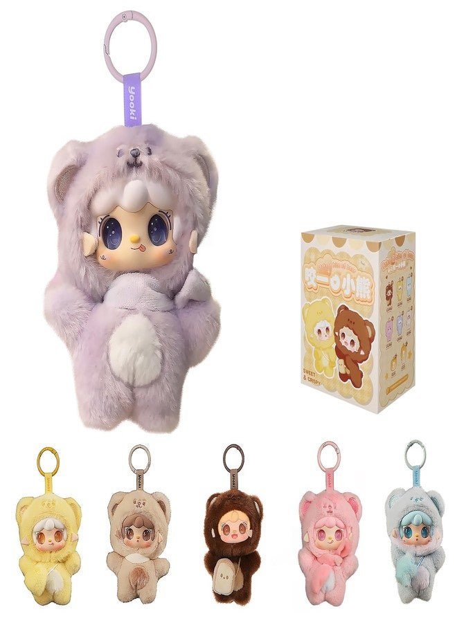 MTNSPTCR Yooki Take a Bite of Bear Series Plush Blind Box 1 PCS- Cute Vinyl Face Random Design Action Figures, Collectible Mystery Stuffed Toys Bag Charm Birthday for Girls - Image 1