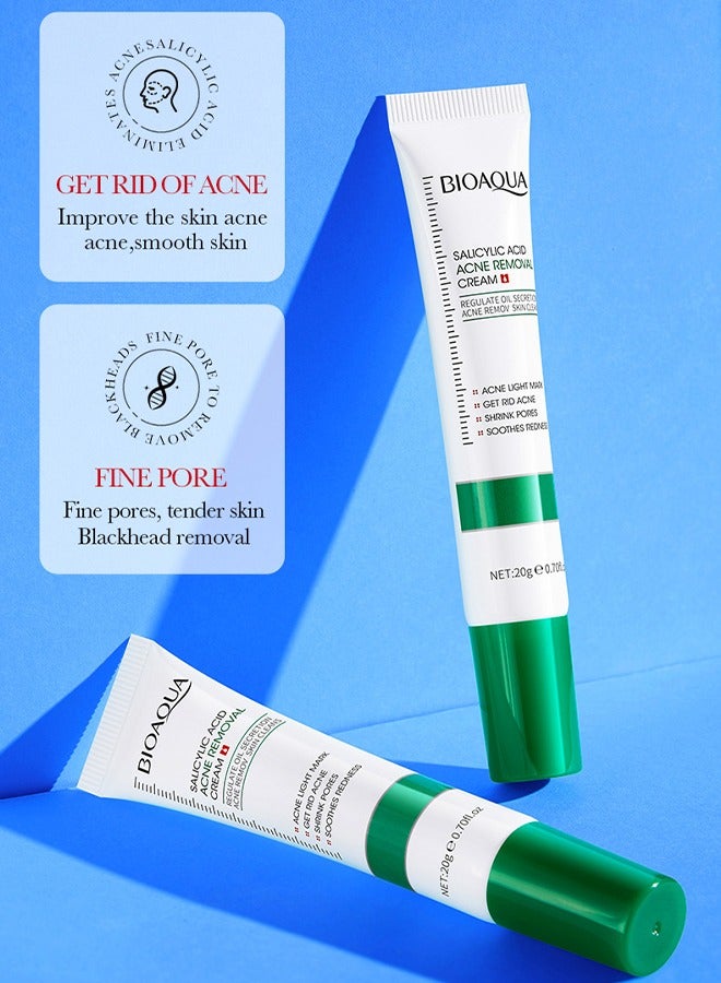 BIOAOUA Salicylic Acid Acne Removal Cream, Acne Treatment Face Cream, Acne Spot Treatment For Face And Acne Dots, Natural Cystic Acne Treatment, Premium Acne Scar Cream And Pimple Remover 20G - Image 5