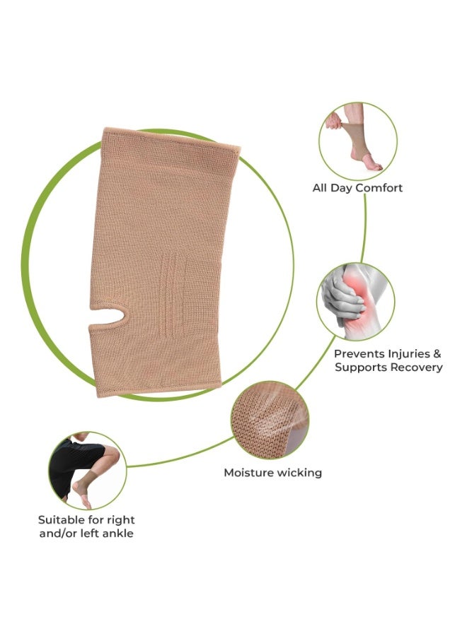 Elastic Ankle Support Sleeve with Open Heel Design - Breathable Knitted Fabric for Joint Stability - Professional Medium Compression Wrap for Men, Women & Kids - 1 Unit - Image 2