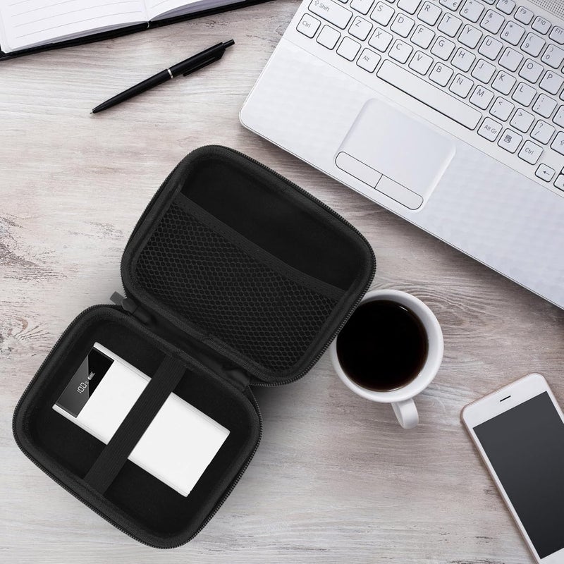 Portable Hard Drive Case Oxford Cloth EVA Electronic Accessories Organizer Bag with Mesh Pockets Compact Power Bank and USB Cable Storage for Travel and Daily Carry - Image 5