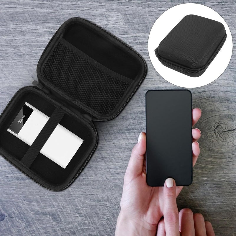 Portable Hard Drive Case Oxford Cloth EVA Electronic Accessories Organizer Bag with Mesh Pockets Compact Power Bank and USB Cable Storage for Travel and Daily Carry - Image 3