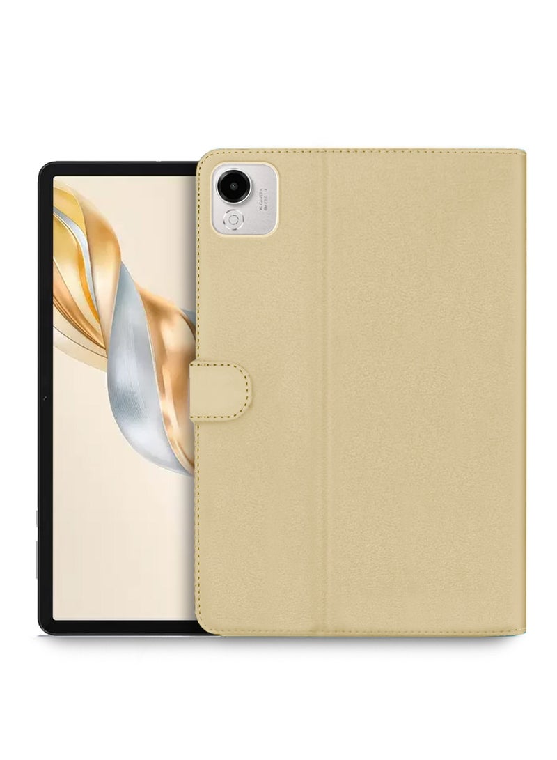 اوميكر غلاف حقيبة هاتف Honor Pad X9a 11.5 4G 2025 مصنوع من جلد PU مع أغلاق مغناطيسي (TCFPSR) - ذهبى - Image 1