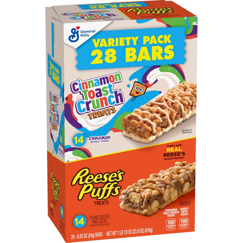 Cinnamon Toast Crunch and REESE'S Puffs Cereal Treat Bars Variety Pack, Snack Bars, 28 Ct, 23.8 oz - Image 4