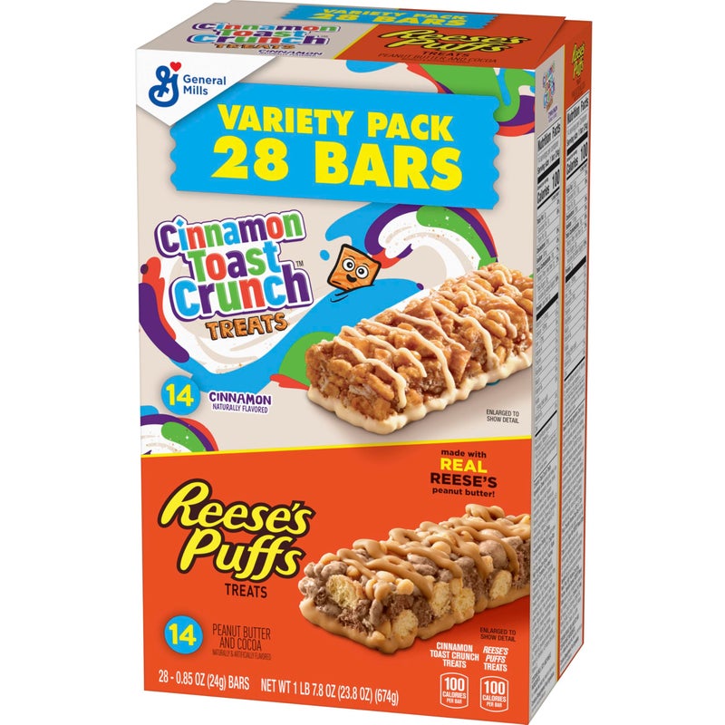Cinnamon Toast Crunch and REESE'S Puffs Cereal Treat Bars Variety Pack, Snack Bars, 28 Ct, 23.8 oz - Image 3