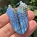 TEAMWILL 1PC Natural Labradorite Hand Carved The Wing Skull Quartz Crystal Healing Reiki - Image 4
