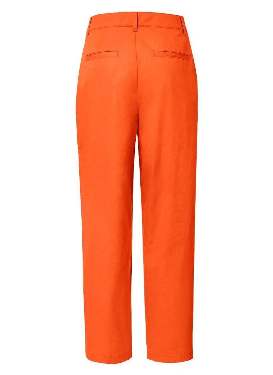 Tchibo Women Regular Fit Solid Woven Pants, Orange  - Image 3