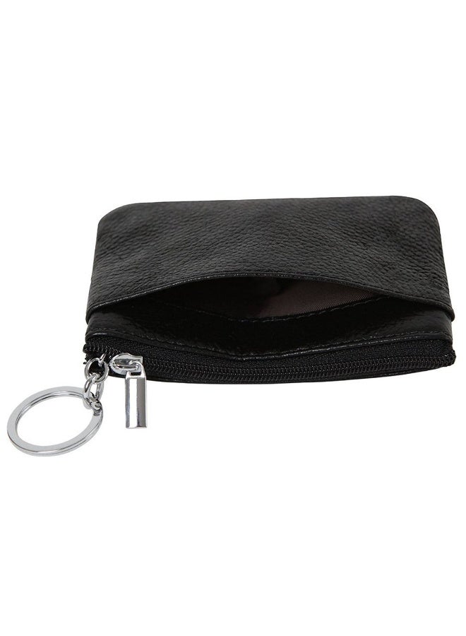 Women Ladies Genuine Leather Small Coin Card Key Ring Wallet Pouch Mini Purse  - Image 4