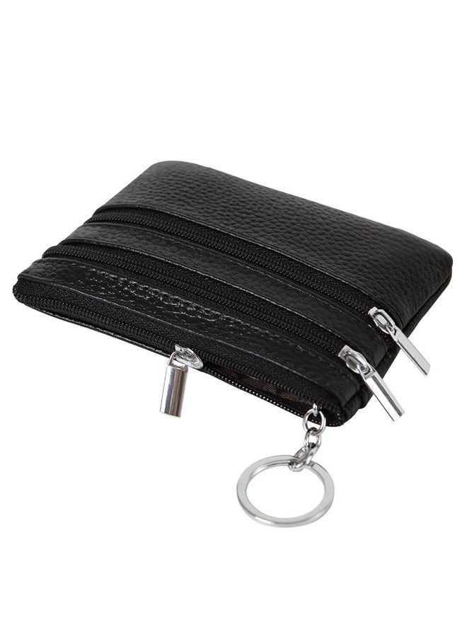 Women Ladies Genuine Leather Small Coin Card Key Ring Wallet Pouch Mini Purse  - Image 3
