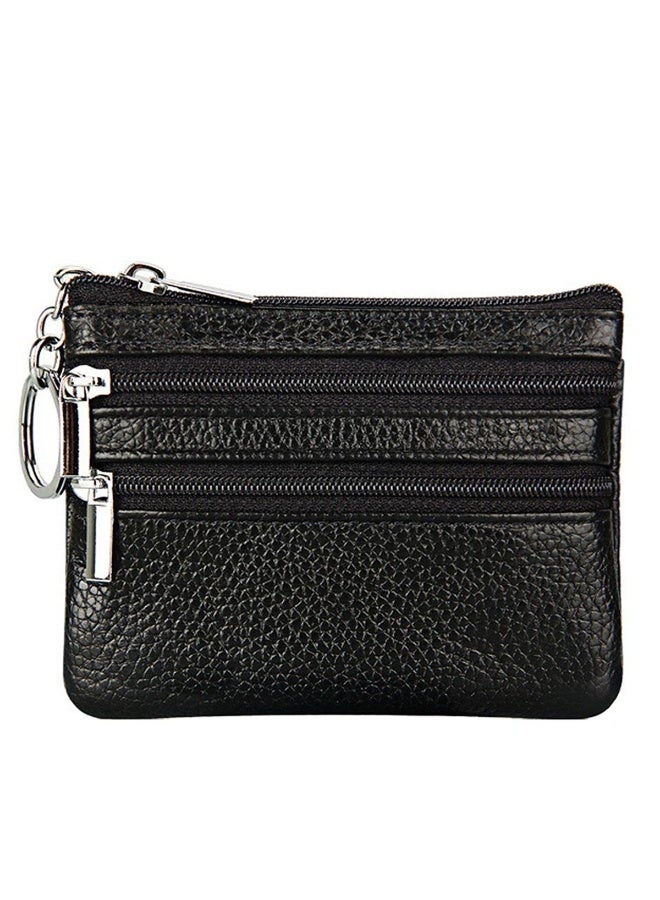 Women Ladies Genuine Leather Small Coin Card Key Ring Wallet Pouch Mini Purse  - Image 1