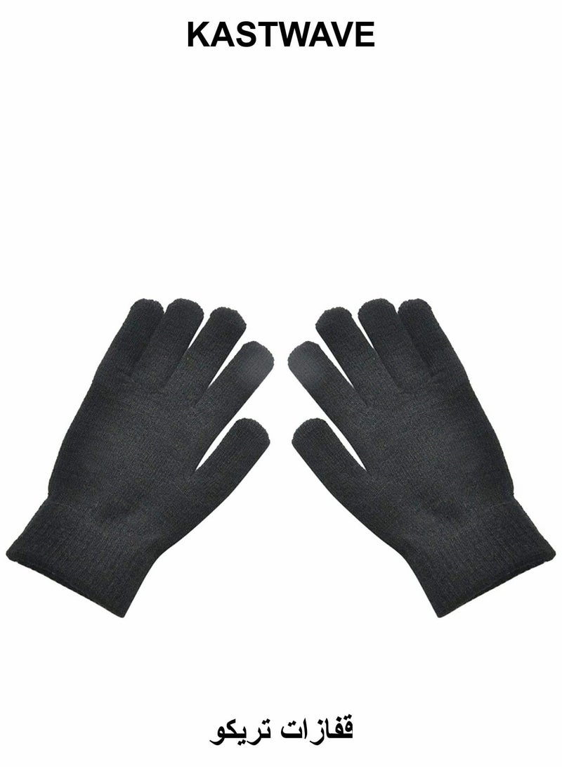 كاست ويف قفازات محبوكة للنساء، قفازات شاشة تعمل باللمس، قفازات محبوكة مبطنة بالصوف الدافئ، قفازات للطقس البارد، قفازات مانعة للانزلاق لركوب الدراجات - Image 1