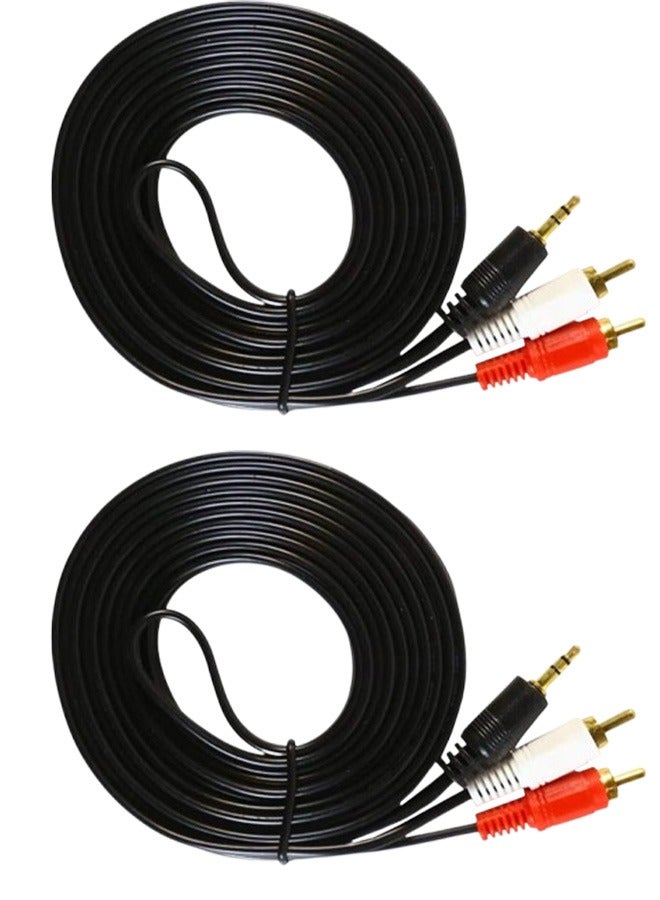 Taimi Pack of 2 Cable 10m Stereo to RCA Male AudioBlack/Red/White  - Image 1