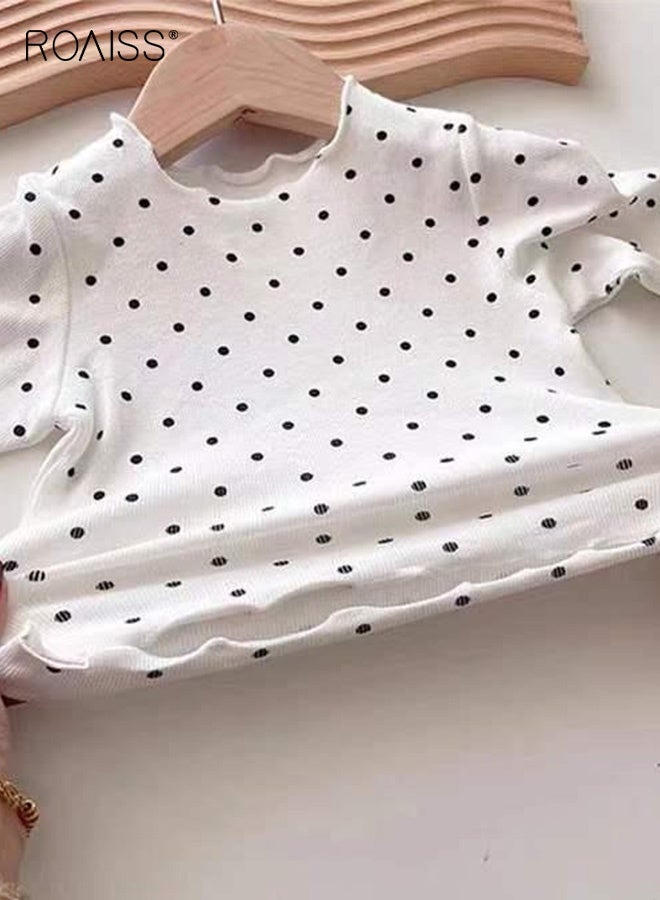 roaiss 2PCS Baby Girls Pajamas Set, Polka Dot Pjs Set with Long Sleeve Top and Elastic Waist Pants, Breathable Sleepwear for Little Girls - Image 4