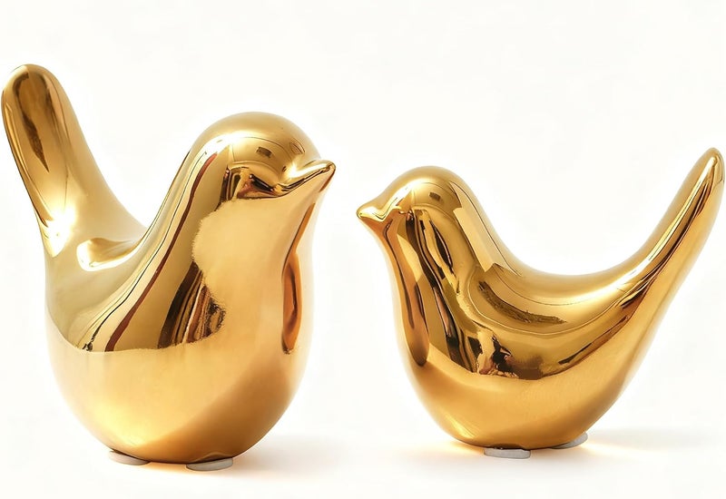 Notakia Small Animal Statues Home Decor Modern Style Birds Decorative Ornaments for Living Room, Bedroom, Office Desktop, Cabinets (Black  2Pcs) - Image 2