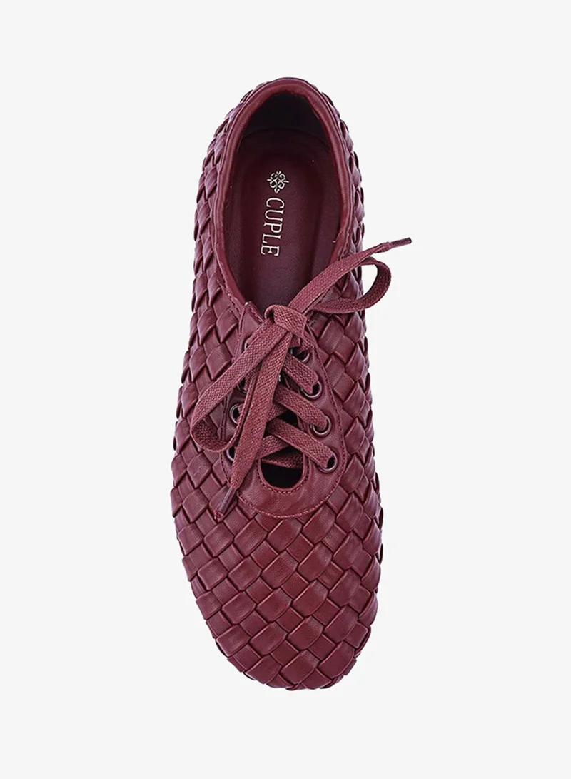 Cuple Maroon Comfortable flat shoes made for daily style. for Women | Best Price UAE