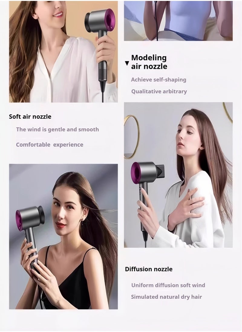 Generic - Hair Dryer with 2 Hair Conditionars,Pink 1800W Professional Blow High Wind Speed Dryer With Overheat Protection,With1.8m line - Image 1