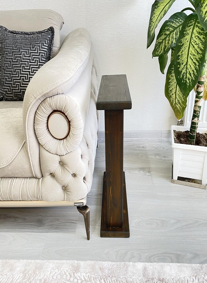 Furpinea Very Narrow Side Table for Small Apartment Space Between Chairs, Skinny Table for Recliner, Couch, Armchair, Thin Slim End Table for Living Room, Bedroom,Drinks (Walnut) - Image 3