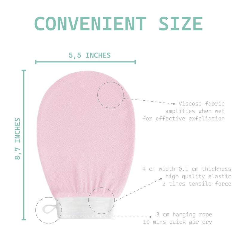 Turkish Hammam Viscose Exfoliating Bath Gloves Moroccan Body Scrub Mitt for Sauna Skin Massage Detox - Image 3