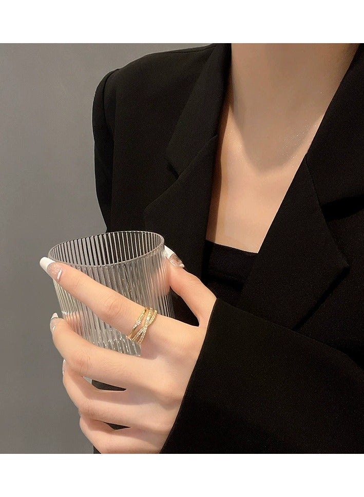 Rings for Girls ,Women's Ring Eternity Ring Jewellery Birthday Gift Suitable for Family, Friends, Classmates Adjustable Size (Gold) - Image 2