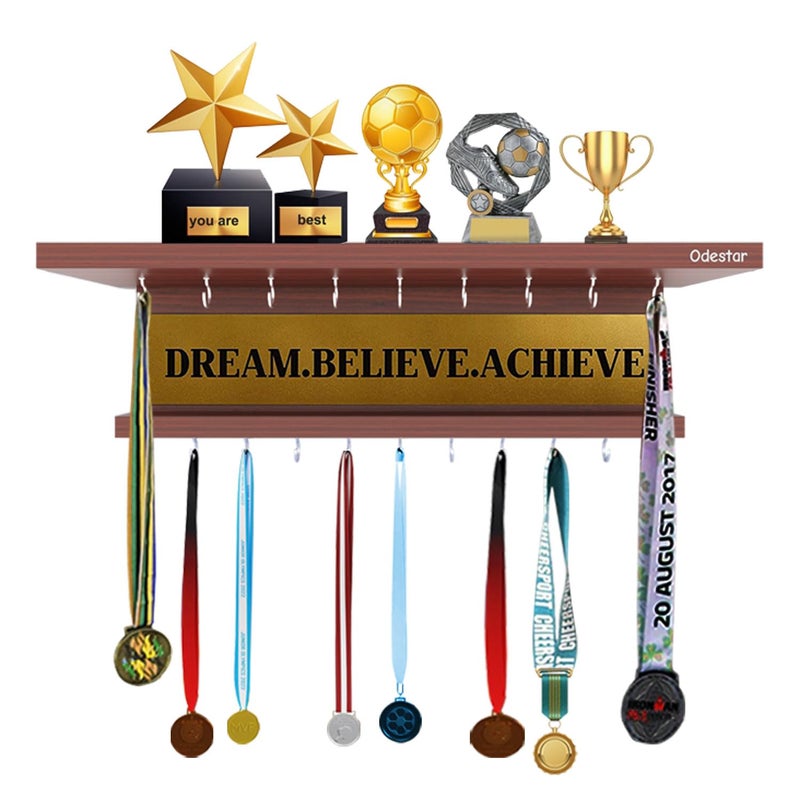 Odestar Large Medal HolderDream Believe Achieve Walnut - Image 2