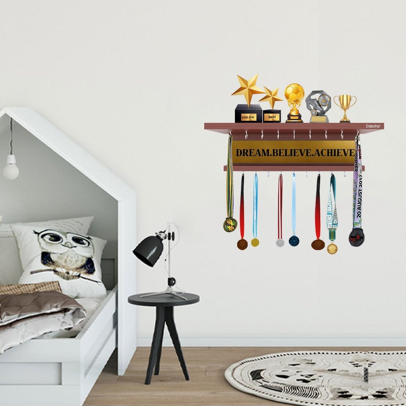 Odestar Large Medal HolderDream Believe Achieve Walnut - Image 1