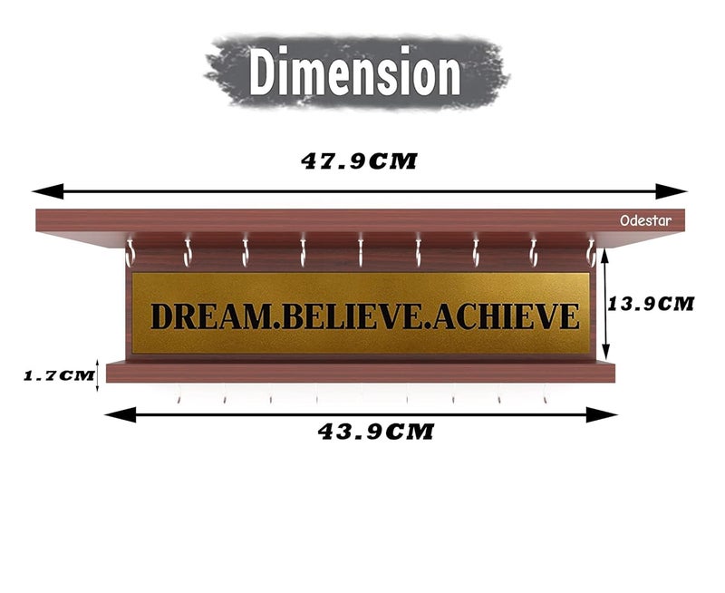 Odestar Large Medal HolderDream Believe Achieve Walnut - Image 3