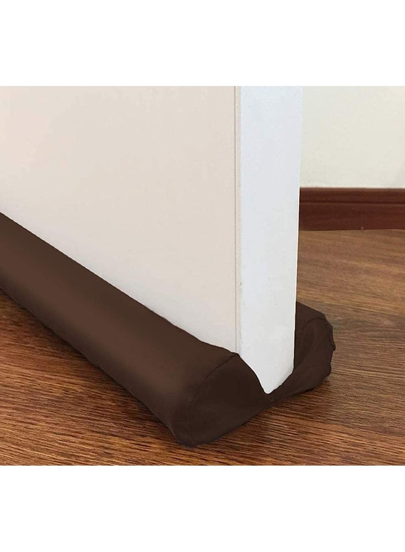 Door Draft Stoppers Brown Adjustable 32-38 Inches Double Sided Draft Blocker for Cat Door Air Stopper Door Sweep - Image 1