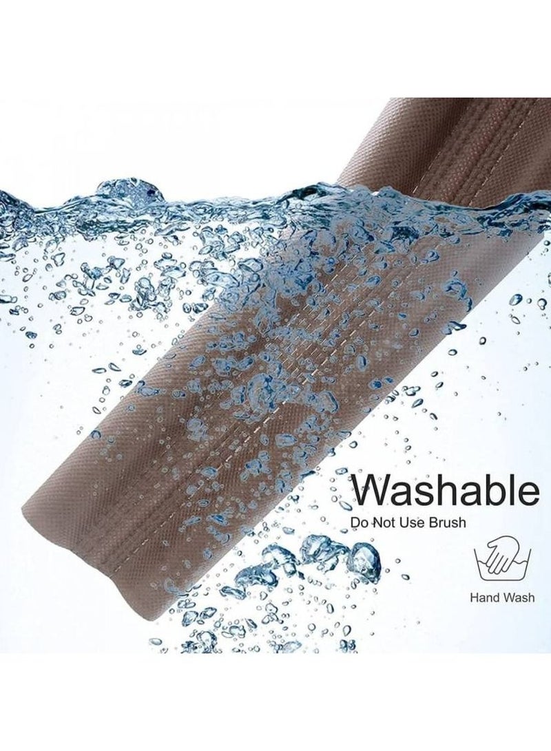 Door Draft Stoppers Brown Adjustable 32-38 Inches Double Sided Draft Blocker for Cat Door Air Stopper Door Sweep - Image 2