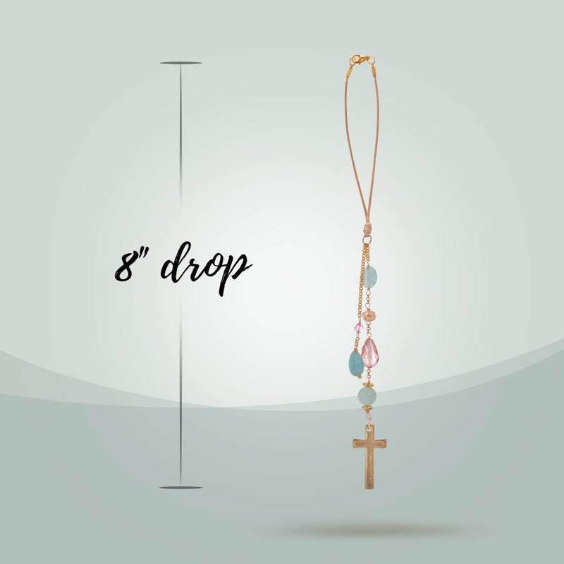 Akitai Elegant Cross for Car Mirror - Sun Catcher Rearview Mirror Charm, Transforms Sunlight and Diffuses Colors and Energy Throughout The Car - Pastel Crystals - Image 5