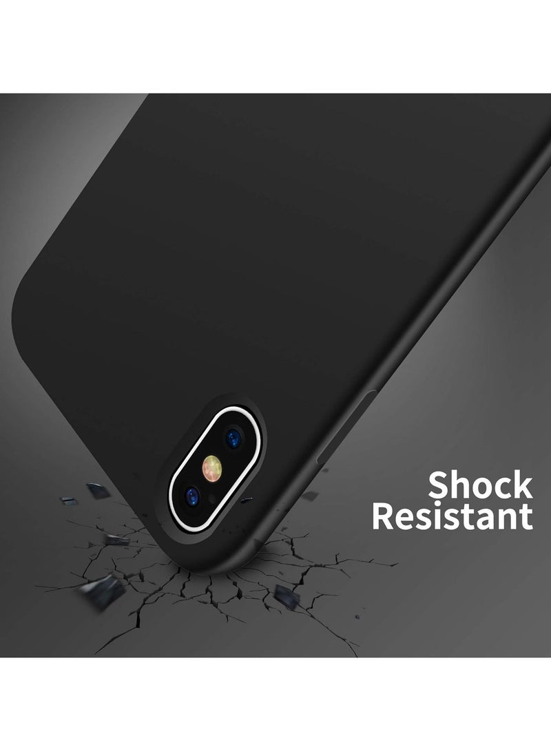 Compatible with iPhone X/Xs Case 5.8 Inch Slim Liquid Silicone 4 Layers Soft Gel Rubber Shockproof Protective Phone Case with Anti Scratch Microfiber Lining (Black) - Image 3