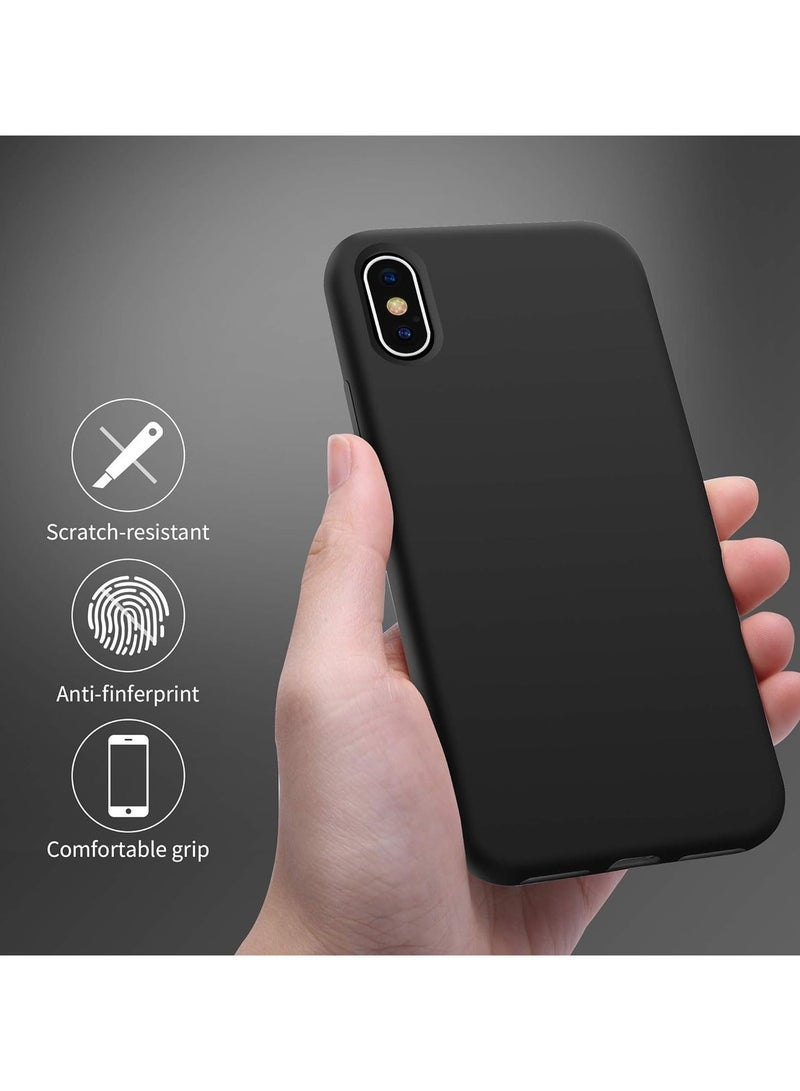 Compatible with iPhone X/Xs Case 5.8 Inch Slim Liquid Silicone 4 Layers Soft Gel Rubber Shockproof Protective Phone Case with Anti Scratch Microfiber Lining (Black) - Image 5
