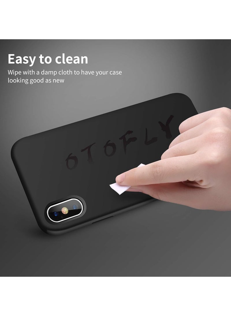 Compatible with iPhone X/Xs Case 5.8 Inch Slim Liquid Silicone 4 Layers Soft Gel Rubber Shockproof Protective Phone Case with Anti Scratch Microfiber Lining (Black) - Image 4