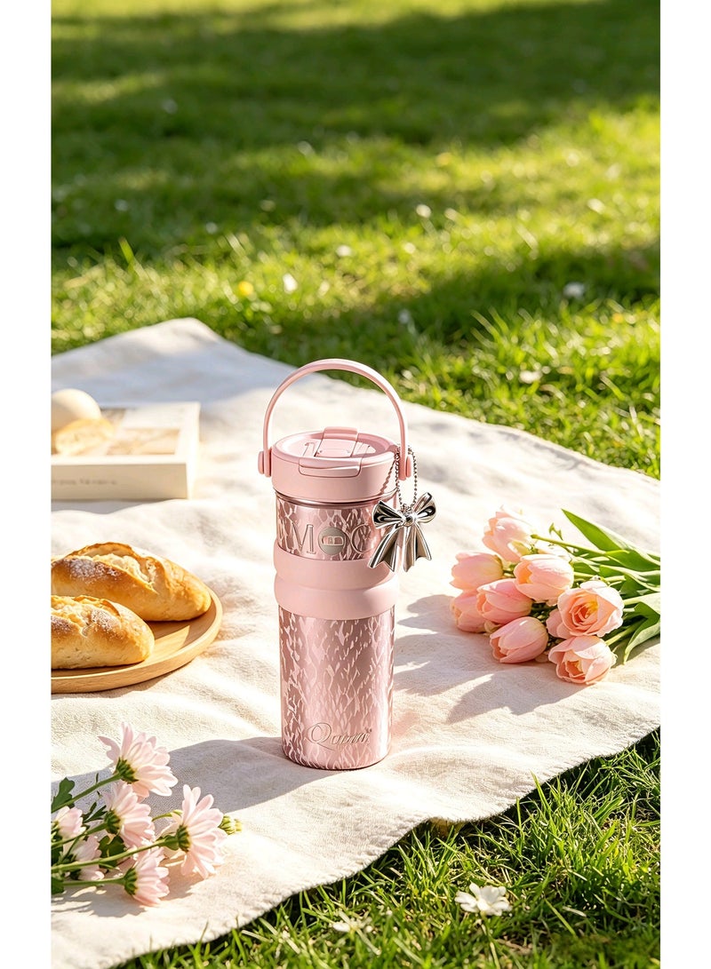 Queen 710ml Large Capacity 316 Stainless Steel Insulated Tumbler | 2-Way Drinking (Straw + Direct Sip) | Luxury Pink Gift Box | Reusable Water Bottle for Women, Keep Hot Cold - Image 1