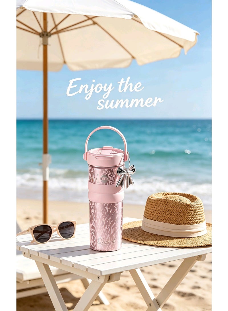 Queen 710ml Large Capacity 316 Stainless Steel Insulated Tumbler | 2-Way Drinking (Straw + Direct Sip) | Luxury Pink Gift Box | Reusable Water Bottle for Women, Keep Hot Cold - Image 2