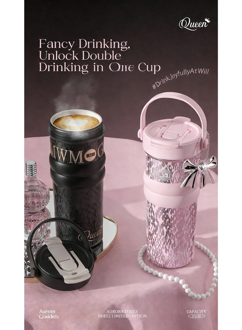 Queen 710ml Large Capacity 316 Stainless Steel Insulated Tumbler | 2-Way Drinking (Straw + Direct Sip) | Luxury Pink Gift Box | Reusable Water Bottle for Women, Keep Hot Cold - Image 4