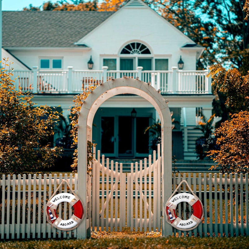 🏠 زينة معلقة حائطية بتصميم عوامة نجاة من الخشب - Image 3