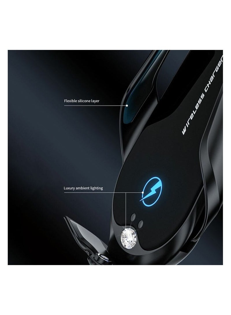 AC Vent Phone Holder Smart Sensor Car Wireless Charger 15W For All Mobiles With Connectors Sensor Open Automatic Locking Holder V56 - Image 4