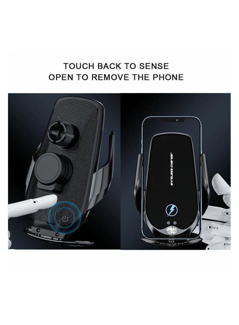 AC Vent Phone Holder Smart Sensor Car Wireless Charger 15W For All Mobiles With Connectors Sensor Open Automatic Locking Holder V56 - Image 5