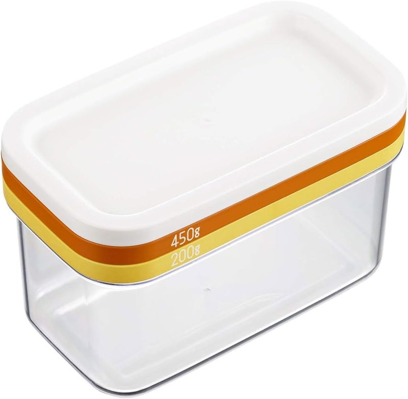 Divik Butter Container Butter Box Butter Case for Countertop or Fridge Plastic Rectangle Butter Keeper with Cutter Easy Cutting and Storage with Lid (1Pcs) - Image 1