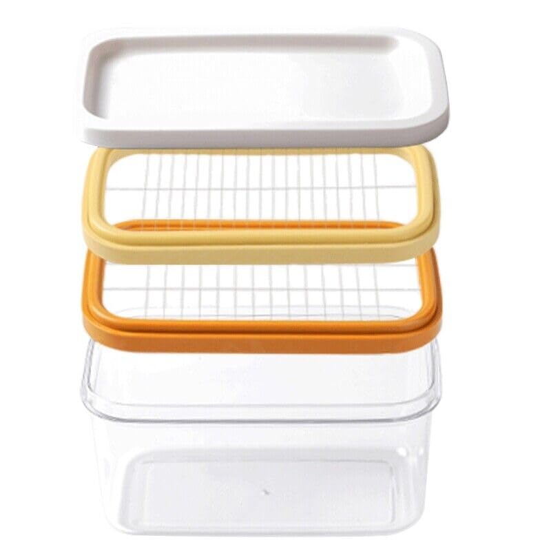 Divik Butter Container Butter Box Butter Case for Countertop or Fridge Plastic Rectangle Butter Keeper with Cutter Easy Cutting and Storage with Lid (1Pcs) - Image 3