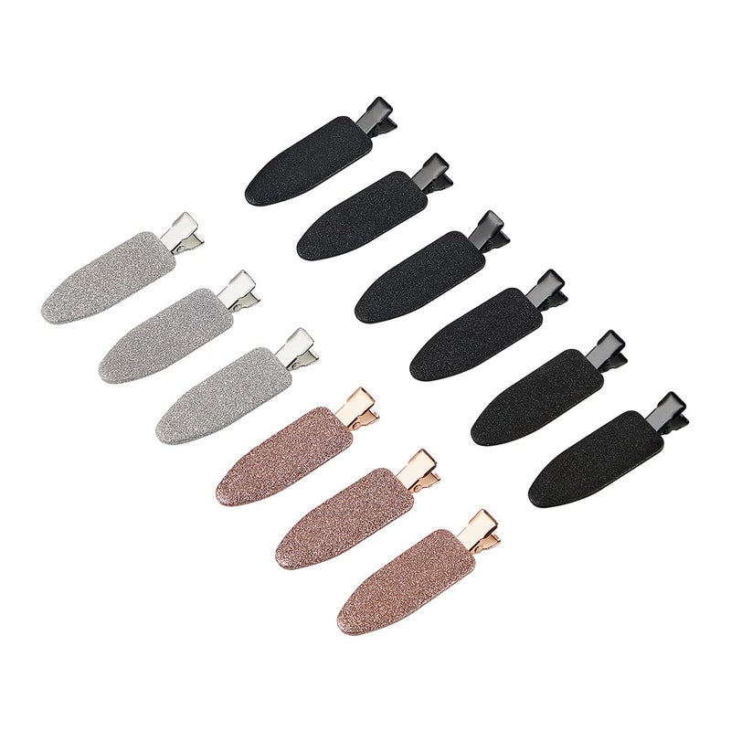 minihope 12 pieces No Bend Hair Clips Curl Pin Clips No Crease Hair Clips for Makeup Application2022 style nonslipHair wont get caught between plastic attached to metal Shiny