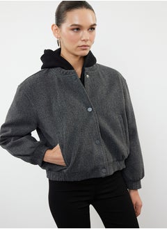 trendyol Anthracite Stamp Bomber Jacket Coat TWOAW25MO00070  - Image 1