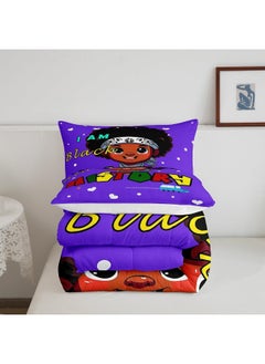 Erosebridal Erosebridal I Am Black History Twin Comforter Set Black Boy Bedding American African Boy Bed Comforter 2 Pieces, Cute Black Afro Boy Quilt for Kids Melanin Kawaii Room Decor  - Image 5