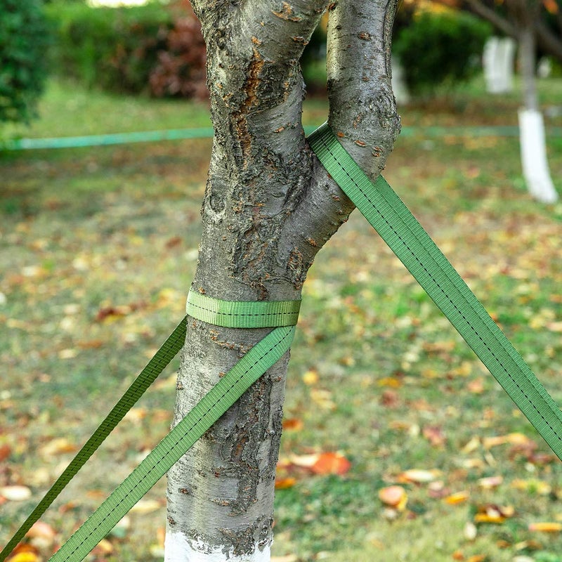 Biubee 108 Feet Green Tree Tie Strap 1 Inch Wide Tree Support Straps - Green Staking and Guying Material Garden Tie Plant Tie for Outdoor Use, 1763 Lbs Strength - Image 2