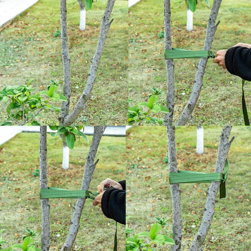 Biubee 108 Feet Green Tree Tie Strap 1 Inch Wide Tree Support Straps - Green Staking and Guying Material Garden Tie Plant Tie for Outdoor Use, 1763 Lbs Strength - Image 4